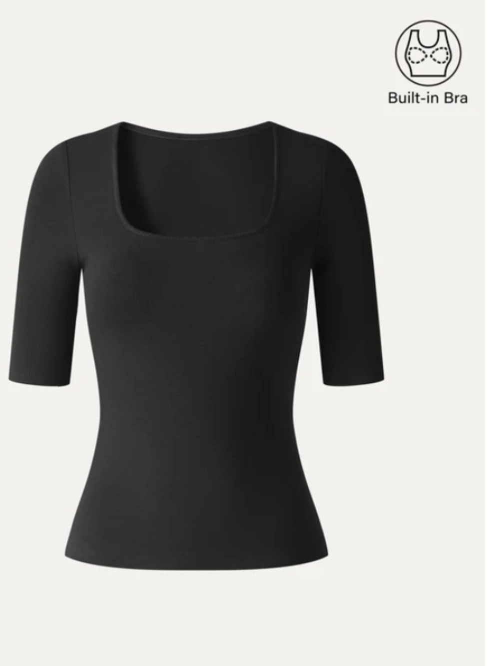 OGL SQUARE NECK elbow length top NWT